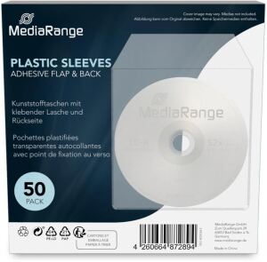 MediaRange Kuststofftaschen m. klebender Lasche, 50er-Pack