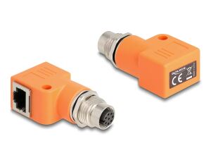 DELOCK M12 Adapter A-kodiert 8 Pin Bu zu RJ45 Bu gewinkelt