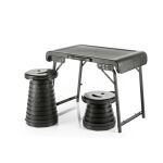 WEDO Camping Set 1 Tisch und 2 Teleskophocker NXT schwarz