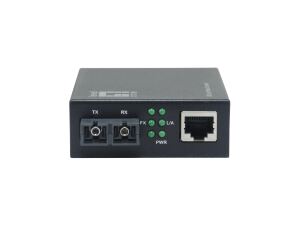 LevelOne Smart Gigabit RJ45-SC Medienkonverter, Singlemode-Glasfaser, 1310 nm, 20 km, kompatibel mit 19-Zoll-Rack-Montagegehäusen
