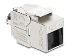 DeLOCK Keystone Modul RJ45 Buchse zu LSA Cat.8.1 geschirmt mit Verschlussclip und Staubschutzklappe kabelbinderfrei