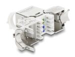 DeLOCK Keystone Modul RJ45 Buchse zu LSA Cat.8.1 geschirmt mit Verschlussclip und Staubschutzklappe kabelbinderfrei