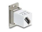 DELOCK Panel Mount HDMI Bu. zu HDMI Bu. silber / weiß