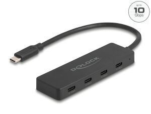 DELOCK USB 10Gbps USB-C Hub mit 4x USB-C Buchse schwarz