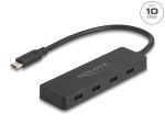 DELOCK USB 10Gbps USB-C Hub mit 4x USB-C Buchse schwarz