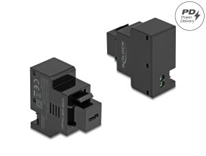DELOCK Keystone Modul mit USB-C Ladebuchse PD 20W schwarz