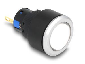 DELOCK 16mm Kunststoff Signallampe weiß / Lötversion