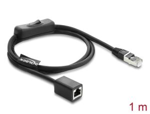 DELOCK RJ45 Kabel ST < BU mit Schalter Cat.6 F/UTP 1m