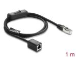 DeLOCK RJ45 Kabel Stecker zu Buchse mit Schalter Cat.6...