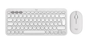 Logitech 920-012204 Tastatur Maus enthalten Universal RF Wireless + Bluetooth QWERTZ Deutsch Weiß
