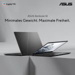 ASUS Zenbook 14 OLED UM3406GA-QD030W Copilot+ PC AMD Ryzen AI 7 445 Laptop 35,6 cm (14") WUXGA 32 GB LPDDR5x-SDRAM 1 TB SSD Wi-Fi 6E (802.11ax) Windows 11 Home Deutsch Schwarz
