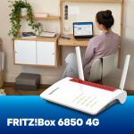Box FRITZ! 6850 4G WLAN-Router Gigabit Ethernet Dual-Band (2,4 GHz/5 GHz) Weiß