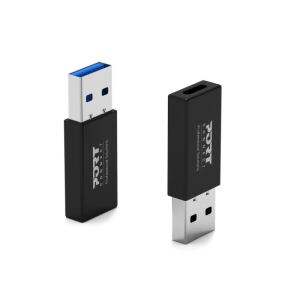 Port Designs 900154 Kabeladapter USB-A USB-C Schwarz