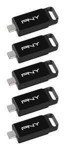 PNY Elite USB-Stick 64 GB USB Typ-C 3.2 Gen 1 (3.1 Gen 1) Schwarz