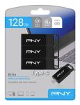 PNY Elite USB-Stick 128 GB USB Typ-C 3.2 Gen 1 (3.1 Gen 1) Schwarz
