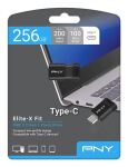 PNY Elite-X USB-Stick 256 GB USB Typ-C 3.2 Gen 1 (3.1 Gen 1) Schwarz