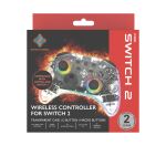 Deltaco Gaming GAM-198-T Gaming-Controller Transparent Bluetooth/USB Gamepad Nintendo Switch, Nintendo Switch 2, Nintendo Switch OLED, Android, PC