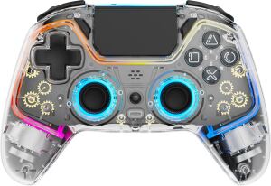 Deltaco Gaming GAM-169-T Gaming-Controller Transparent Bluetooth/USB Gamepad Android, Nintendo Switch, PC, PlayStation 4, iOS