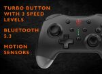Deltaco Gaming GAM-183 Gaming-Controller Schwarz Bluetooth/USB Joystick + Motorsteuerungshebel Nintendo Switch