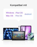 Inateck KB01105_GRAY Tastatur für Mobilgeräte QWERTZ Bluetooth Grau
