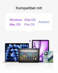 Inateck KB01105_GRAY Tastatur für Mobilgeräte QWERTZ Bluetooth Grau