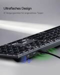inateck Keyboard, ergonomic design, QWERTZ grau