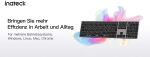 inateck Keyboard, ergonomic design, QWERTZ grau