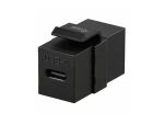 Equip USB 3.2 Gen2 USB-C Keystone-Koppler, Schwarz, 20 Gbit/s, PD 100 W, 4K/60 Hz