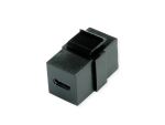 Equip USB 3.2 Gen2 USB-C Keystone-Koppler, Schwarz, 20 Gbit/s, PD 100 W, 4K/60 Hz