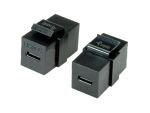 Equip USB 3.2 Gen2 USB-C Keystone-Koppler, Schwarz, 20 Gbit/s, PD 100 W, 4K/60 Hz