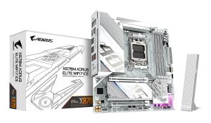 GIGABYTE X870M AORUS ELITE WIFI7 ICE Mainboard – Unterstützt AMD Ryzen 9000 CPUs, digitales 14+2+2-Phasen-VRM, bis zu 8200 Hz DDR5 (O.C), 1× PCIe 5.0 + 1× PCIe 4.0, Wi-Fi 7, 2.5-GbE-LAN, USB 4