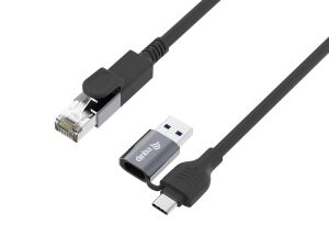 Equip 2-in-1 USB-C + A auf RJ45 Gigabit-Ethernet-Kabel, 2,0 m