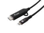 Equip 2-in-1 USB-C-auf-C- + HDMI-Kabel, 1,0m, PD100W, 4K/60Hz, 20 Gbit/s