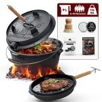 Gusskönig Eingebrannter Dutch Oven Set 9L mit...