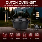 Gusskönig Eingebrannter Dutch Oven Set 9L mit Füße