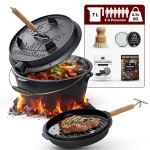 Gusskönig Eingebrannter Dutch Oven Set 7L mit...