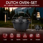 Gusskönig Eingebrannter Dutch Oven Set 7L mit Füße
