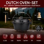 Gusskönig Eingebrannter Dutch Oven Set 12L mit...