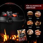 Gusskönig Eingebrannter Dutch Oven Set 12L mit Füße