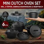 Gusskönig Eingebrannter 6× 300ml Mini Dutch Oven Set