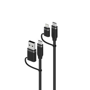 ALOGIC ELSI4IN1U2BK1.5 USB Kabel 1,5 m USB A/USB C USB C/Lightning Schwarz