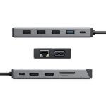 ALOGIC DUCDDV3V2 laptop-dockingstation & portreplikator Kabelgebunden USB 3.2 Gen 1 (3.1 Gen 1) Type-A + Type-C Grau