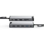 ALOGIC DUCDDV3V2 laptop-dockingstation & portreplikator Kabelgebunden USB 3.2 Gen 1 (3.1 Gen 1) Type-A + Type-C Grau