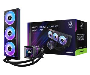 Asrock Phantom Gaming 360 LCD Prozessor Flüssigkeitskühlung 12 cm Schwarz