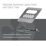 CLUB3D Verstellbarer Aluminium-Laptop-Ständer mit USB-C® Hub