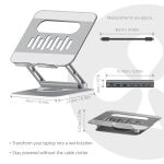 CLUB3D Verstellbarer Aluminium-Laptop-Ständer mit USB-C® Hub