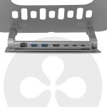 CLUB3D Verstellbarer Aluminium-Laptop-Ständer mit USB-C® Hub