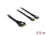 DELOCK PCIe 4.0 Kabel Slim SAS SFF-8654 8i zu 2 x Slim SAS