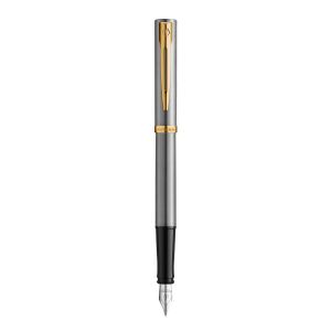WATERMAN Füllfederhalter IMPRESSION Stainless SteelGT F Blau Geschenkbox