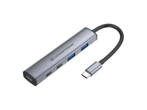 Conceptronic HUBBIES22G 4-Port USB 3.2 Gen 1 Hub, 2 × USB-C- und 2 × USB-A-Anschlüsse, 5 Gbit/s, USB-C PD 100 W